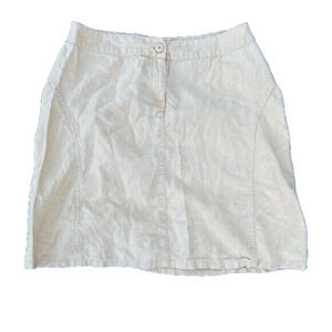 HILLARD & HANSON Light Yellow 100% Linen Pencil Mini Skirt Women Size 8 A000285